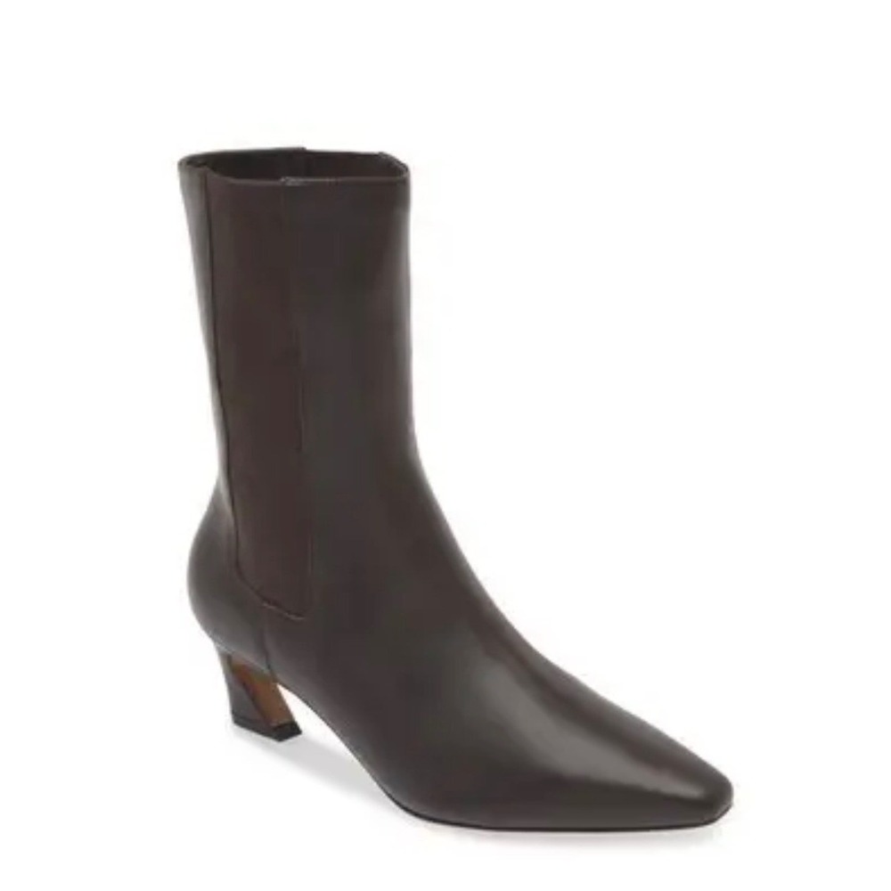 REISS Mina Chocolate Brown Leather Chelsea Boots Pointed Toe Womens 36 Size 5.5
